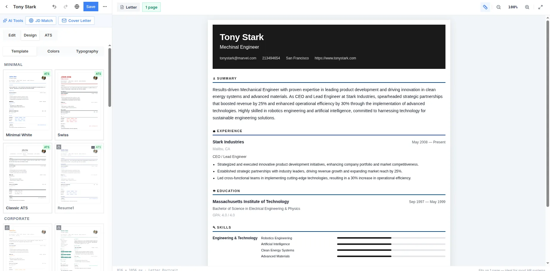 Entry-level resume example for a recent graduate with no professional work experience