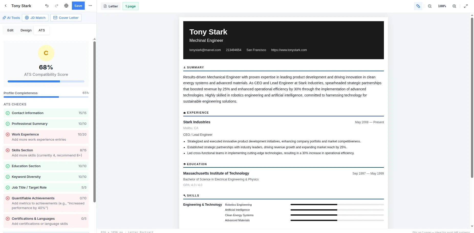 Applicant tracking system resume scan showing how ATS parses and scores a resume